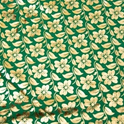 〔1m単位切り売り〕ゴールドプリント光沢布 - 幅約104cm - サブ2