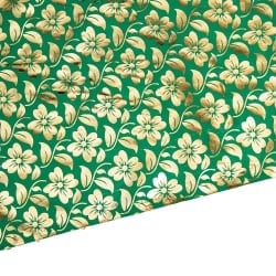 〔1m単位切り売り〕ゴールドプリント光沢布 - 幅約104cm - サブ4