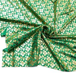 〔1m単位切り売り〕ゴールドプリント光沢布 - 幅約104cm