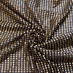 〔1m単位切り売り〕インドのスパンコールクロス布〔111cm〕 - ブラック - サブ4