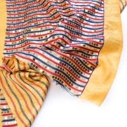 〔1m単位切り売り〕インドのスパンコールクロス布〔106cm〕 - イエロー - サブ5