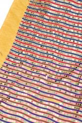 〔1m単位切り売り〕インドのスパンコールクロス布〔106cm〕 - イエロー