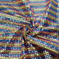 〔1m単位切り売り〕インドのスパンコールクロス布〔106cm〕 - グリーン - サブ4