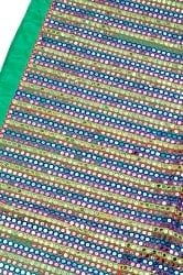 〔1m単位切り売り〕インドのスパンコールクロス布〔106cm〕 - グリーンの商品写真