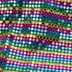 〔1m単位切り売り〕インドのスパンコールクロス布〔107cm〕 - ブラック×マルチカラー - サブ2