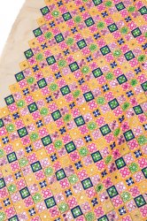 〔1m単位切り売り〕ラジャスタンの刺繍布〔108cm〕 - シャンパンゴールド
