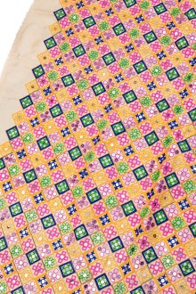 〔1m単位切り売り〕ラジャスタンの刺繍布〔108cm〕 - シャンパンゴールド