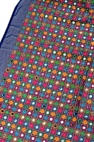 〔1m切り売り〕ミラーワーク付きラジャスタンの刺繍布〔108cm〕 - 鉄紺の商品写真