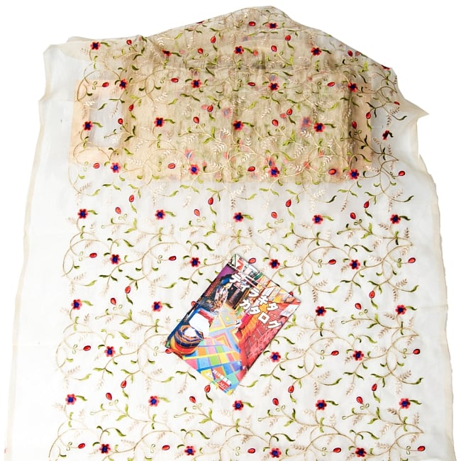 〔1m単位切り売り〕伝統模様刺繍のメッシュ生地布110cm 7 - A4の冊子と比較するとこのようなサイズ感になります。(写真は類似商品です。)