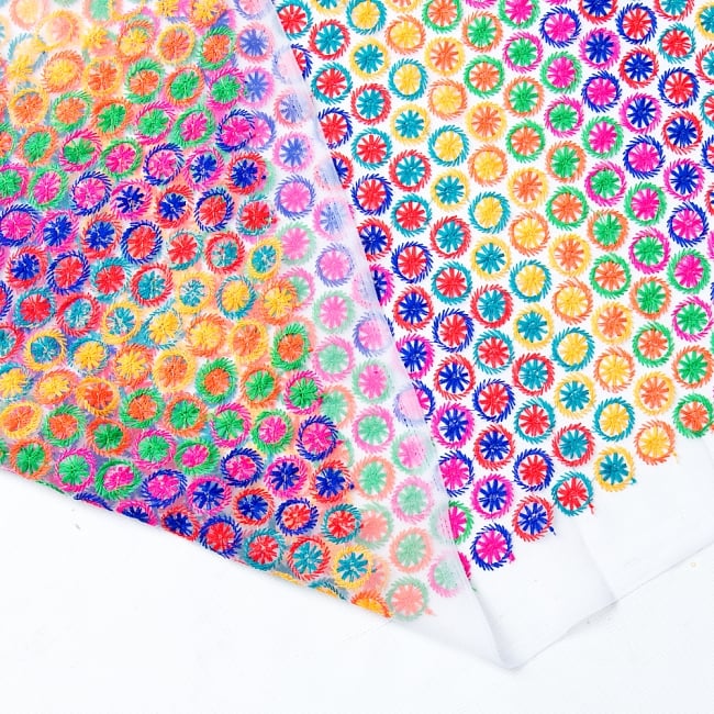 〔1m単位切り売り〕伝統模様刺繍のメッシュ生地布〔幅約108cm〕 6 - 裏面はこの様になっております。