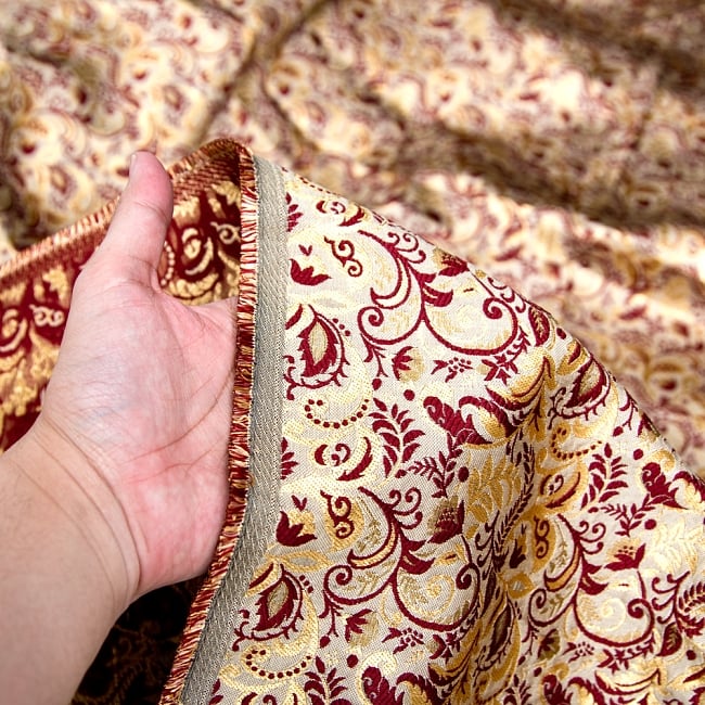 〔1m単位切り売り〕インドの伝統模様布〔幅約152cm〕 5 - 手に持ってみました。