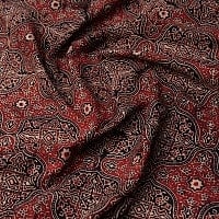 【4.8m 長尺布】伝統息づくインドから　昔ながらの木版染めアジュラックデザインの伝統模様布の商品写真