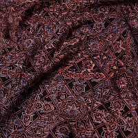 【4.8m 長尺布】伝統息づくインドから　昔ながらの木版染めアジュラックデザインの伝統模様布の商品写真