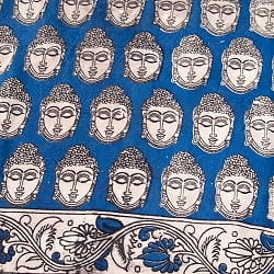 〔1m切り売り〕インドの伝統と不思議が融合　おもしろデザイン布〔118cm〕 - 全面ブッダ顔の商品写真