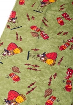 〔1m単位切り売り〕インドの伝統と不思議が融合　おもしろデザイン布〔109cm〕 - カトプトリ　ラジャスタンの操り人形 - サブ2