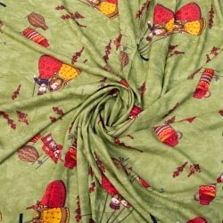 〔1m単位切り売り〕インドの伝統と不思議が融合　おもしろデザイン布〔109cm〕 - カトプトリ　ラジャスタンの操り人形 - サブ3