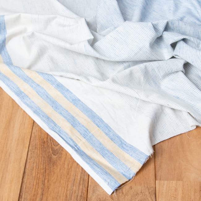 〔1m単位切り売り〕コットンのグラデーションストライプ布〔幅約110.5cm〕 5 - 縁の部分の写真です