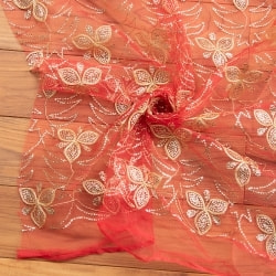 〔1m切り売り〕伝統模様刺繍のメッシュ生地布〔幅約105cm〕の商品写真