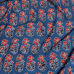 〔約3.8m 長尺布】伝統息づくインドから　昔ながらの木版インディゴ藍染布〔横幅：約111.5cm〕の商品写真