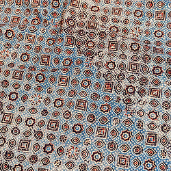 〔約3.8m 長尺布】伝統息づくインドから　昔ながらの木版染めアジュラックデザインの伝統模様布〔横幅：約109cm〕の商品写真