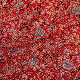 〔約3.8m 長尺布】伝統息づくインドから 昔ながらの木版染め更紗デザインの伝統模様布〔横幅:約110cm〕(MB-RSCLTH-912)