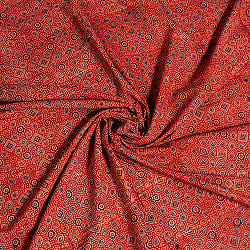 〔約3.8m 長尺布】伝統息づくインドから　昔ながらの木版染めアジュラックデザインの伝統模様布〔横幅：約110cm〕 - サブ4