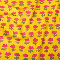 〔1m切り売り〕伝統息づく南インドから　昔ながらの更紗模様布 - 小花模様〔横幅:約103.5cm〕の商品写真
