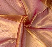 〔1m切り売り〕インド模様のガーゼ状の透ける布 - 薄ピンク〔幅107cm〕の商品写真