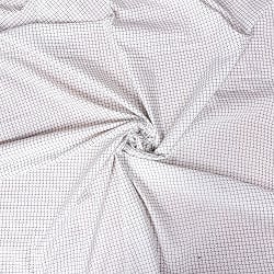 〔1m切り売り〕南インドのシンプルコットン　チェック模様布〔幅約120cm〕 - ホワイト系の商品写真