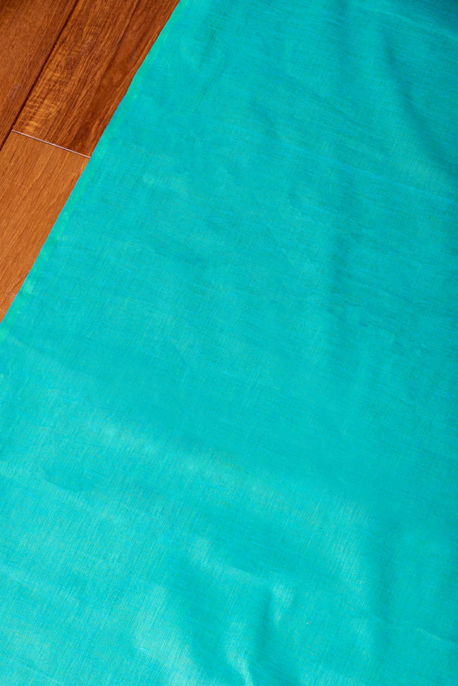 〔1m切り売り〕南インドのシンプルコットン布〔幅約11.5cm〕 - グリーン 2 - とても素敵な雰囲気です