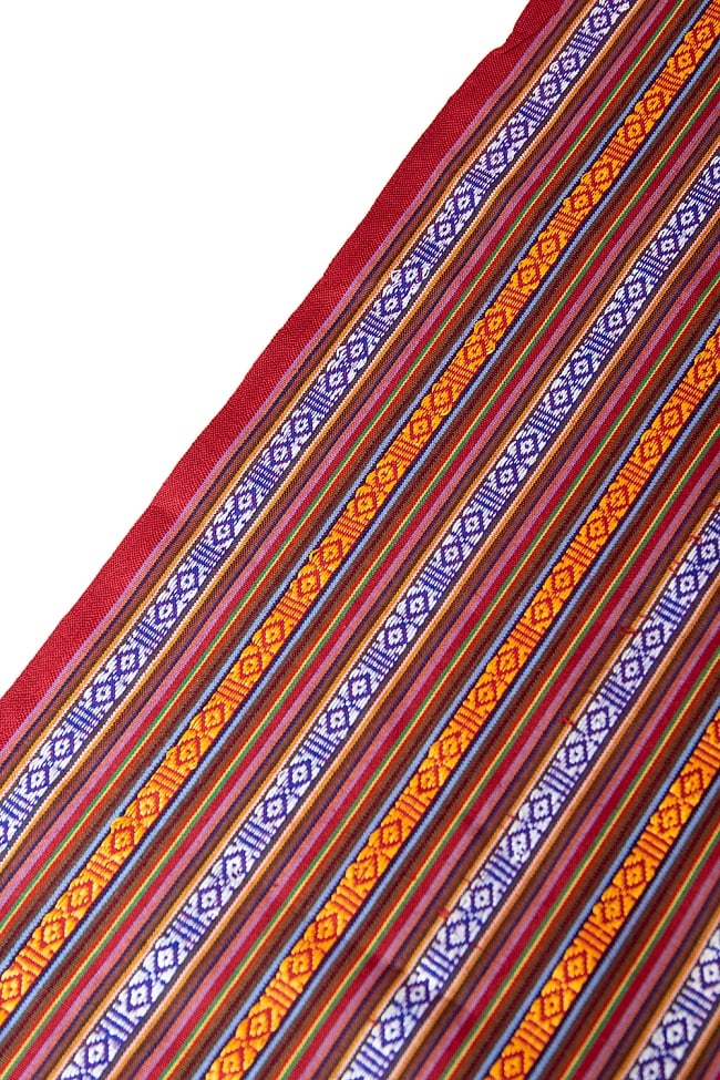 〔50cm切り売り〕ネパール伝統のコットン織り生地　薄手〔幅150cm〕 4 - 薄手のエスニック布です。