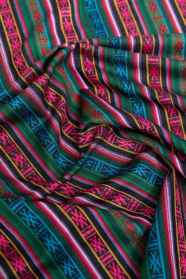 〔50cm切り売り〕ネパール伝統のコットン織り生地　薄手〔幅146cm〕 2 - 薄手のエスニック布です。