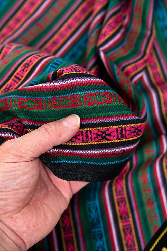 〔50cm切り売り〕ネパール伝統のコットン織り生地　薄手〔幅146cm〕 3 - 各種裁縫・洋裁におすすめです。