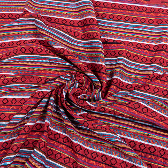 〔50cm切り売り〕ネパール伝統のコットン織り生地　厚手〔幅約124cm〕 4 - 厚みも十分あるしっかりとした生地です