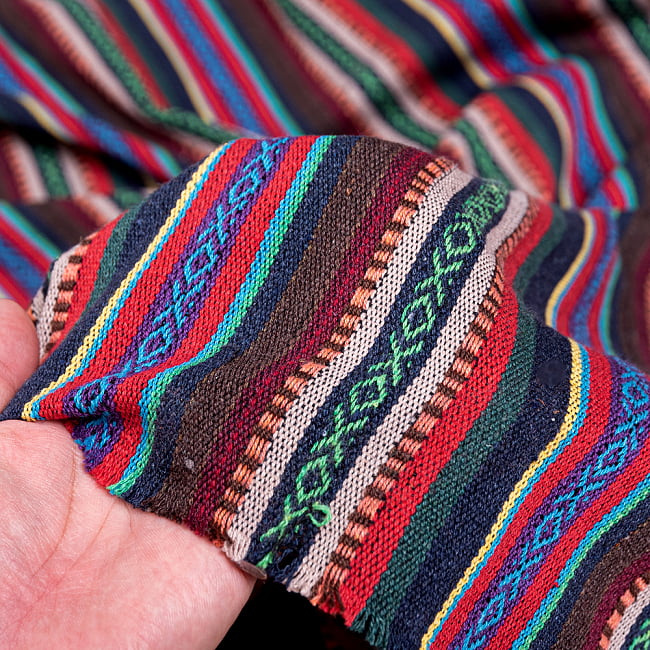 〔50cm切り売り〕ネパール伝統のコットン織り生地　厚手〔幅約121cm〕 6 - しっかりとした生地です