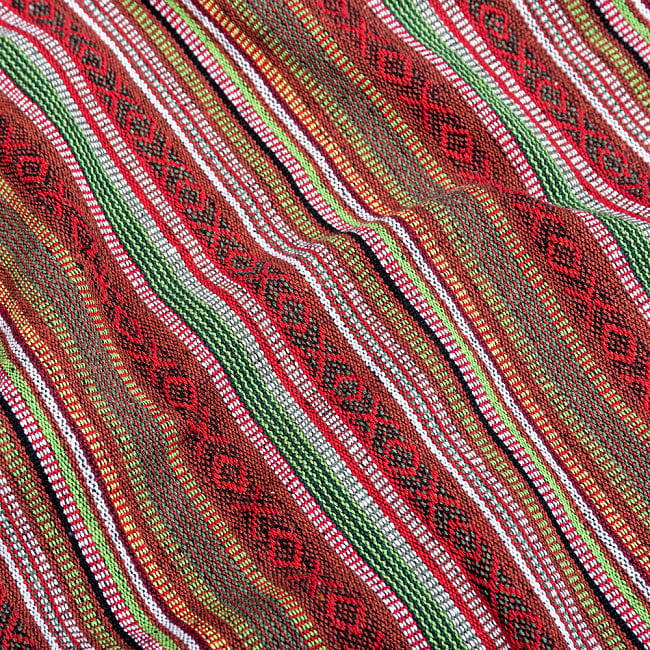 〔50cm切り売り〕ネパール伝統のコットン織り生地　厚手〔幅121cm〕121 3 - 拡大写真です