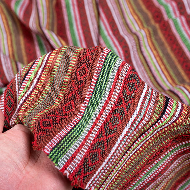 〔50cm切り売り〕ネパール伝統のコットン織り生地　厚手〔幅121cm〕121 6 - しっかりとした生地です