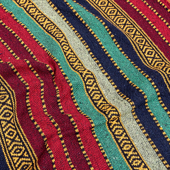 〔50cm切り売り〕ネパール伝統のコットン織り生地　厚手〔幅117cm〕117 3 - 拡大写真です
