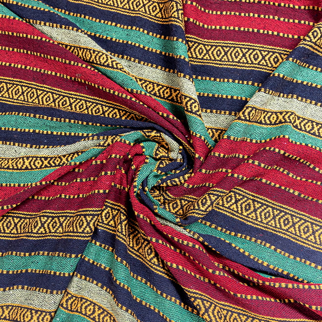 〔50cm切り売り〕ネパール伝統のコットン織り生地　厚手〔幅117cm〕117 4 - 厚みも十分あるしっかりとした生地です