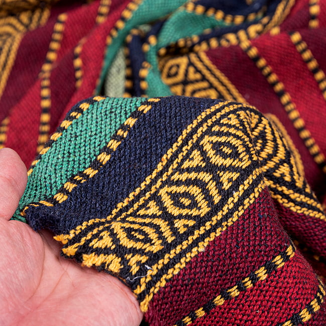 〔50cm切り売り〕ネパール伝統のコットン織り生地　厚手〔幅117cm〕117 6 - しっかりとした生地です