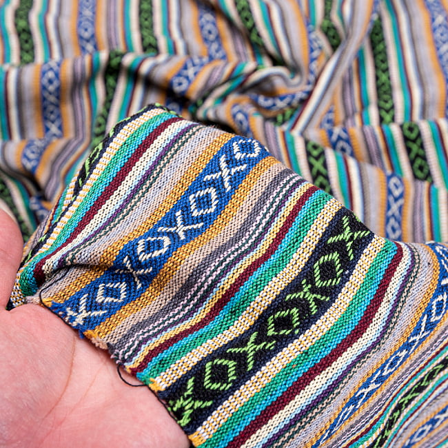 〔50cm切り売り〕ネパール伝統のコットン織り生地　厚手〔幅約116cm〕 6 - しっかりとした生地です