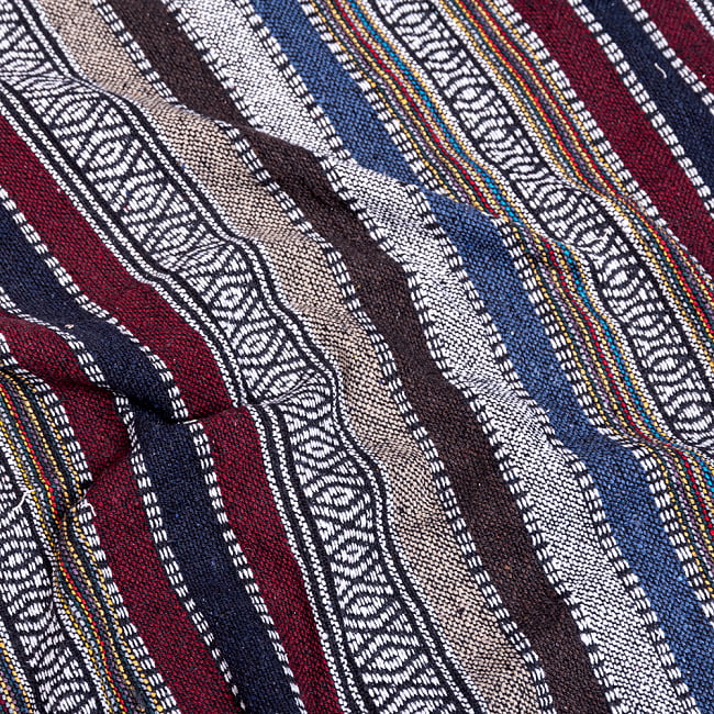 〔50cm切り売り〕ネパール伝統のコットン織り生地　厚手〔幅111cm〕111 3 - 拡大写真です