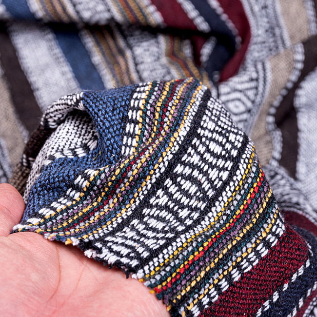 〔50cm切り売り〕ネパール伝統のコットン織り生地　厚手〔幅111cm〕111 6 - しっかりとした生地です