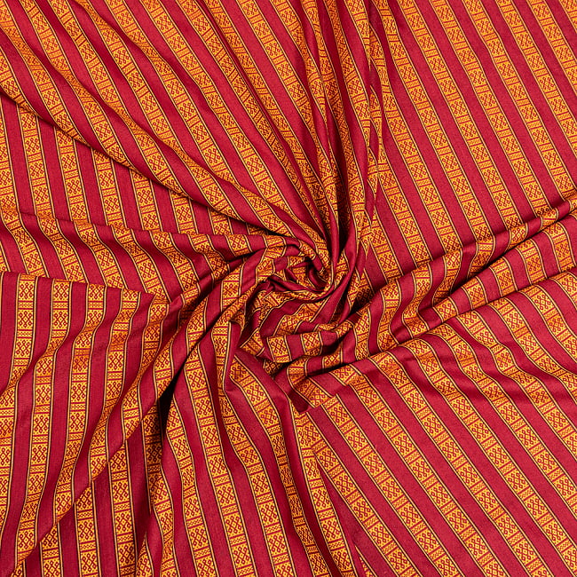 〔50cm切り売り〕ネパール伝統のコットン織り生地　薄手〔幅約150cm〕 4 - 厚みも十分あるしっかりとした生地です