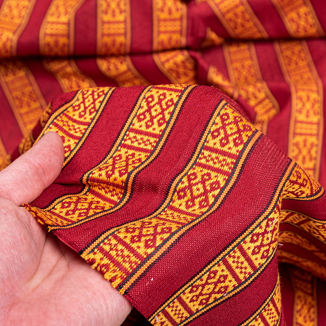 〔50cm切り売り〕ネパール伝統のコットン織り生地　薄手〔幅約150cm〕 6 - しっかりとした生地です