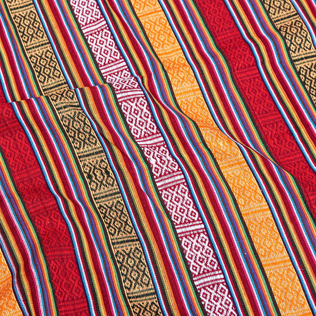 〔50cm切り売り〕ネパール伝統のコットン織り生地　厚手〔幅約106cm〕 3 - 拡大写真です