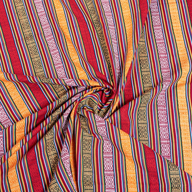 〔50cm切り売り〕ネパール伝統のコットン織り生地　厚手〔幅約106cm〕 4 - 厚みも十分あるしっかりとした生地です