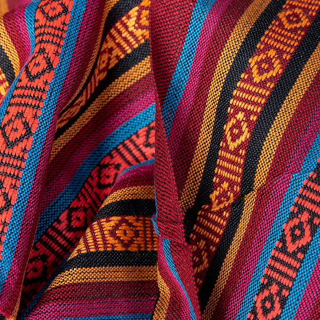 〔50cm切り売り〕ネパール伝統のコットン織り生地　薄手〔幅約148cm〕 8 - 拡大写真です