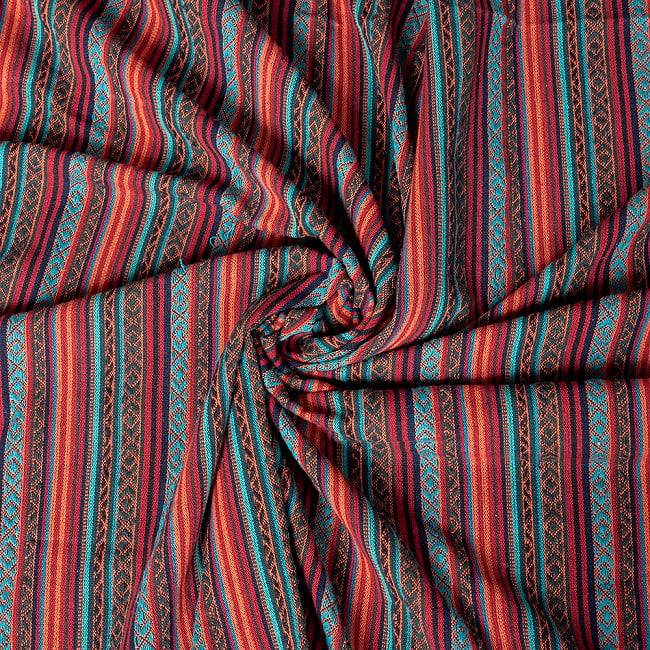 〔50cm切り売り〕ネパール伝統のコットン織り生地　厚手〔幅約119cm〕 5 - よい雰囲気です