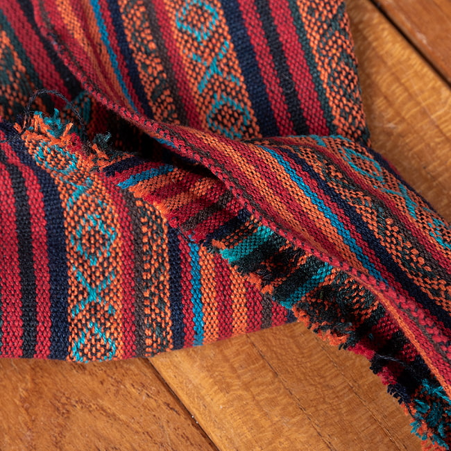 〔50cm切り売り〕ネパール伝統のコットン織り生地　厚手〔幅約119cm〕 8 - 拡大写真です